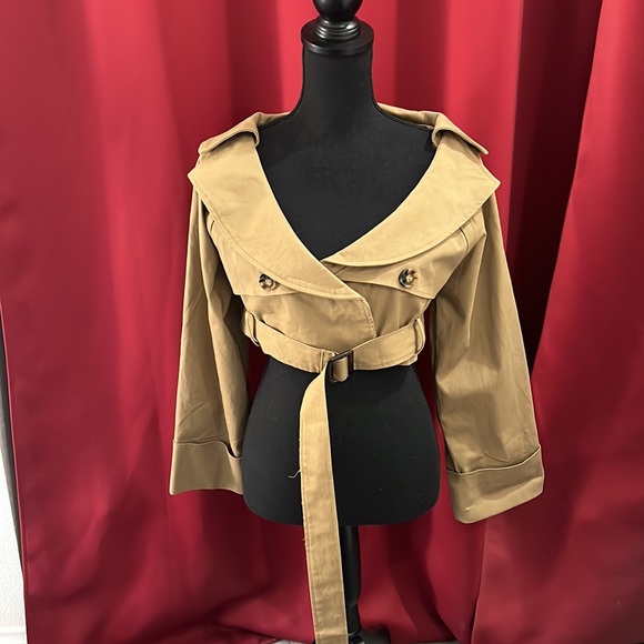 Naked Wardrobe cropped trench coat - Picture 2 of 6